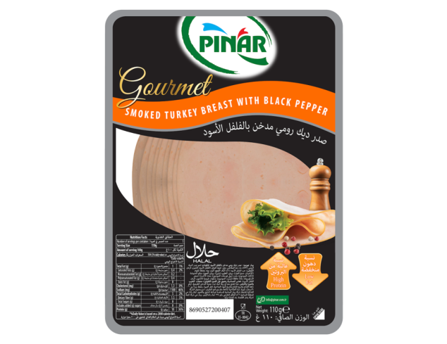 Pınar Gourmet Smoked Turkey Breast with Black Pepper Pınar Gourmet Smoked Turkey Breast with Black Pepper