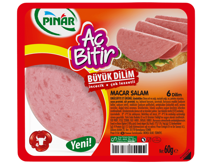 Pınar Snacking Sliced Beef Salami 