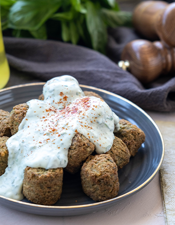 Falafel And Fresh Herb Sauce