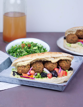 How to Make Falafel and Hummus Pita Sandwich